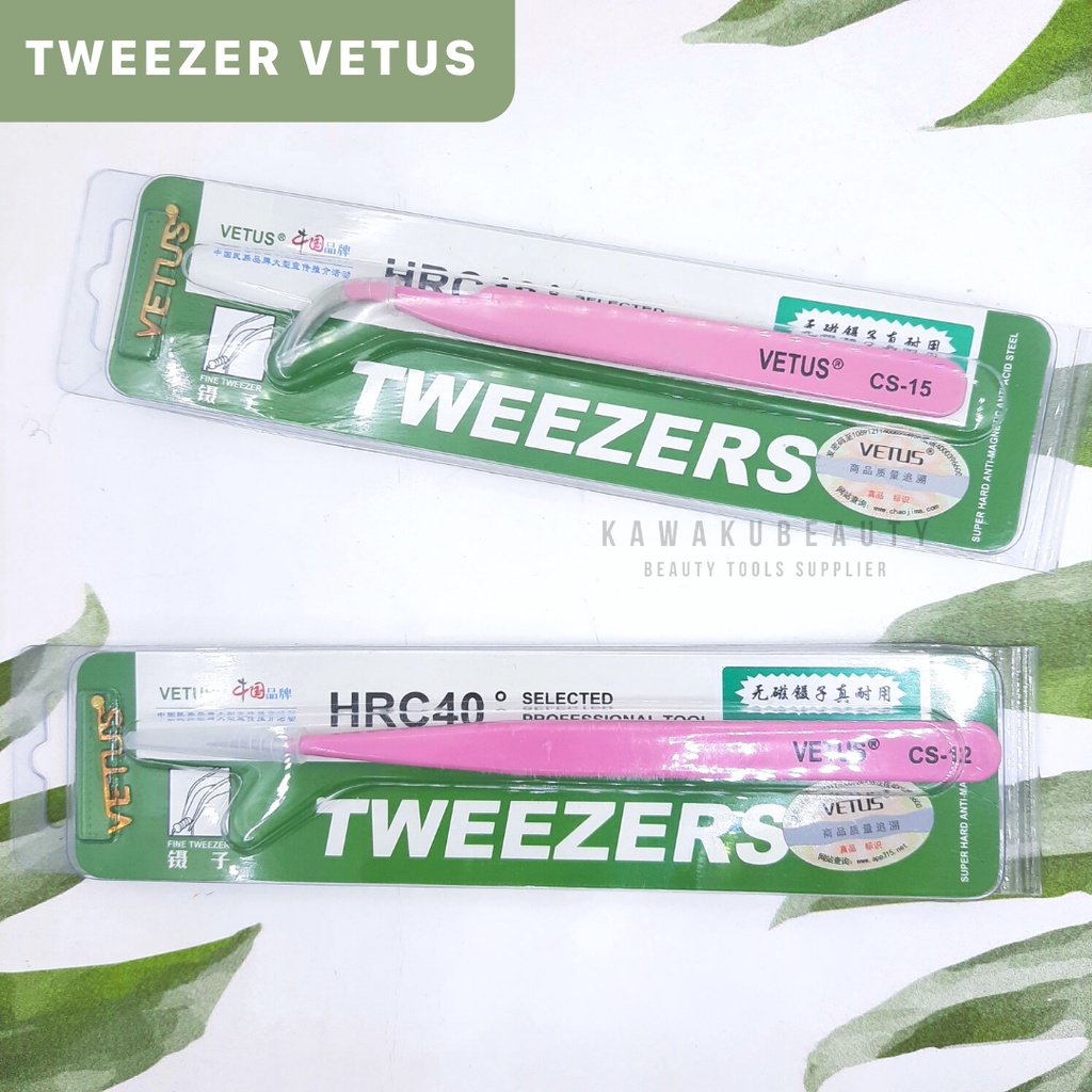 TWEEZER VETUS BENGKOK LURUS / PINK CS-15 CS-12 untuk Eyelash Extension / pencapit bulu mata palsu