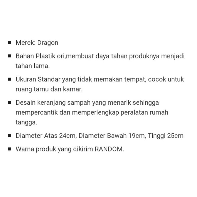 Keranjang Sampah Dragon Victory / DRAGON-2