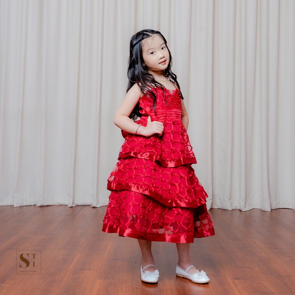 Giselle Baju Anak Perempuan Dress Anak Ruffle Lace Premium STL OFFICIAL (L93)