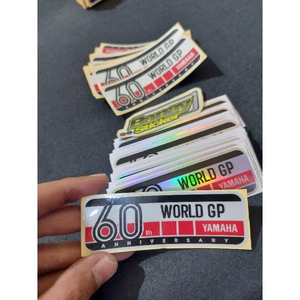 STICKER 60TH ANNIVERSARY WORLD GP YAMAHA PRINCUT