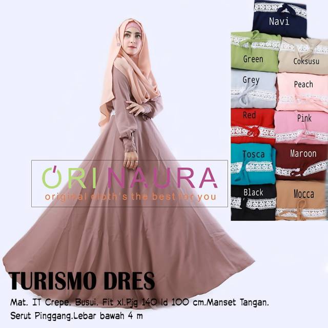 Gamis Polos Tourismo Dress Original Naura