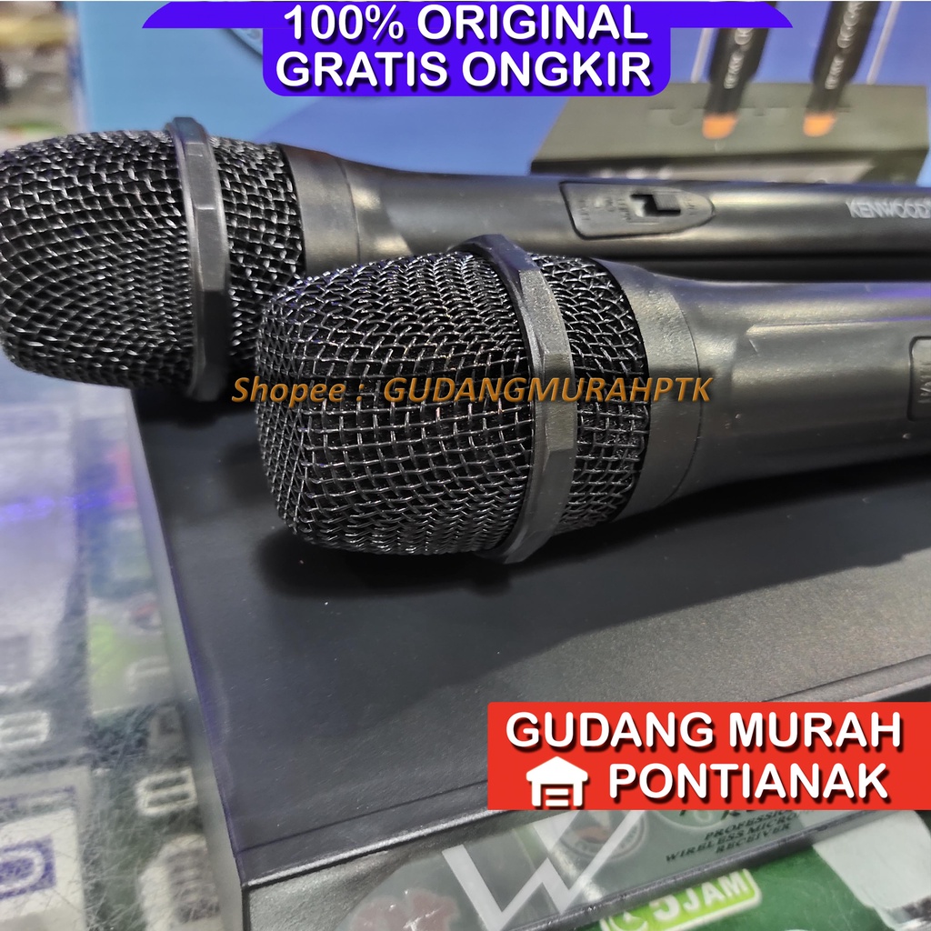 Mic Kenwood KW68 2 Mic Wireless tanpa kabel Mikropon Microphone