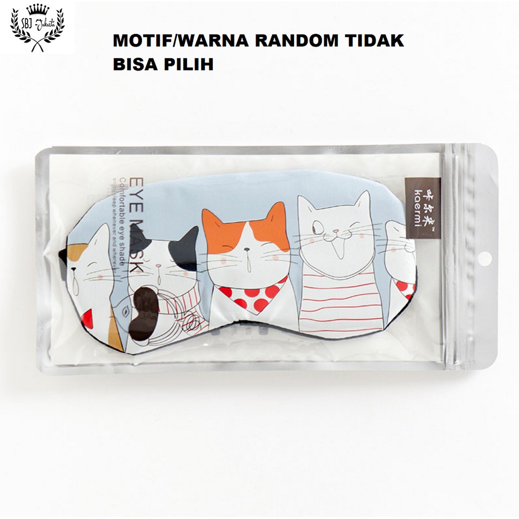 Masker Mata Penutup Mata Eye Mask untuk tidur dengan Ice Gel motif Smiling Cats