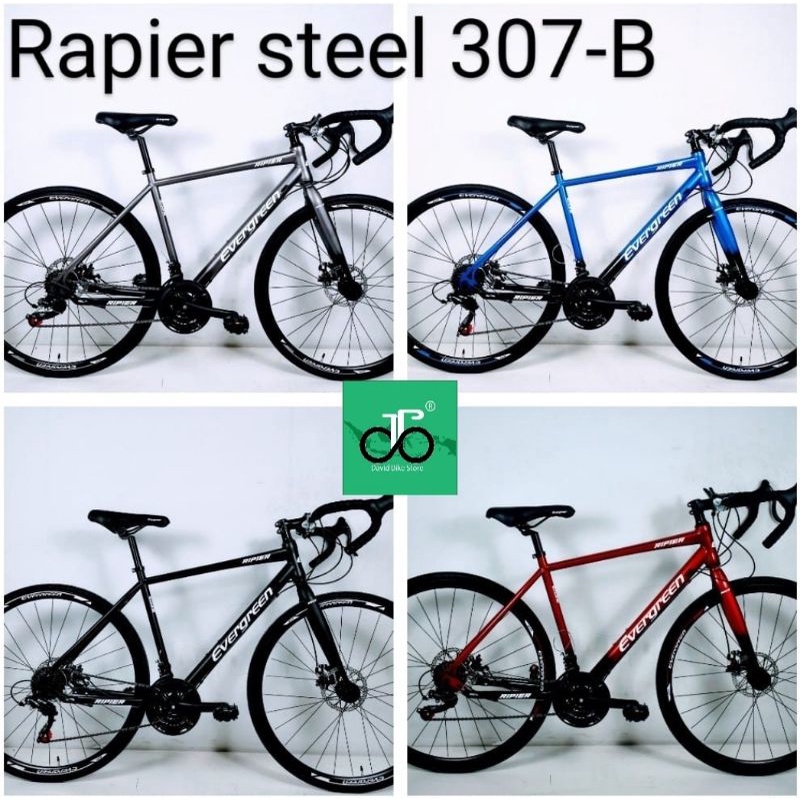 Sepeda Balap 700c Road bike Evergreen Rapier Steel 307 B