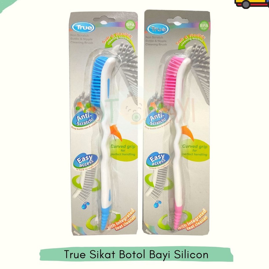 true sikat Cuci Botol Susu Bayi Silicon Bottle Brush Soft Touch Premium 9001