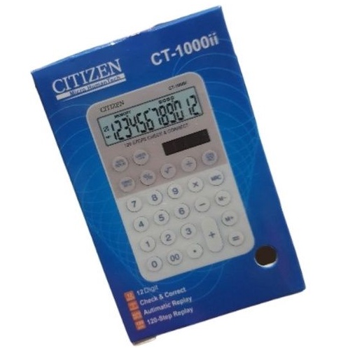 Kakulator CITIZEN CT-1000ii 2 warna kecil saku 12 digit check and correct automatic replay