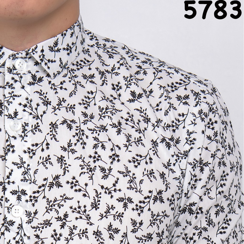 Kemeja Batik PSY 5783 Short White Little Floral QW