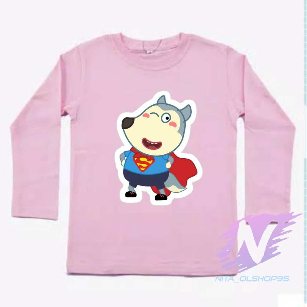 KAOS ANAK WOLFOO TERBARU BAJU LENGAN PANJANG WOLFO SUPERHERO