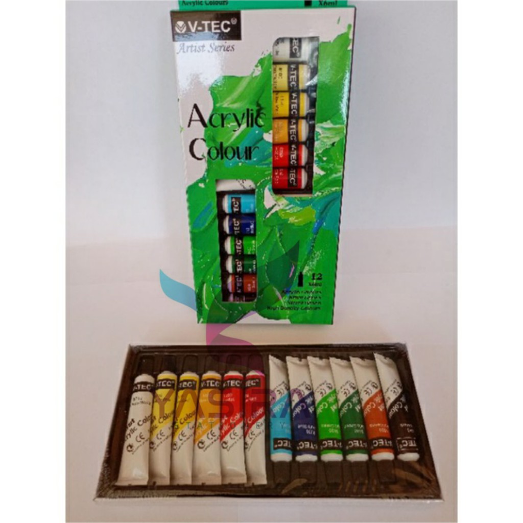 Cat Acrylic 6Ml V-tec 12 Warna Cat Acrilic 6Ml V tec 12 Warna Cat