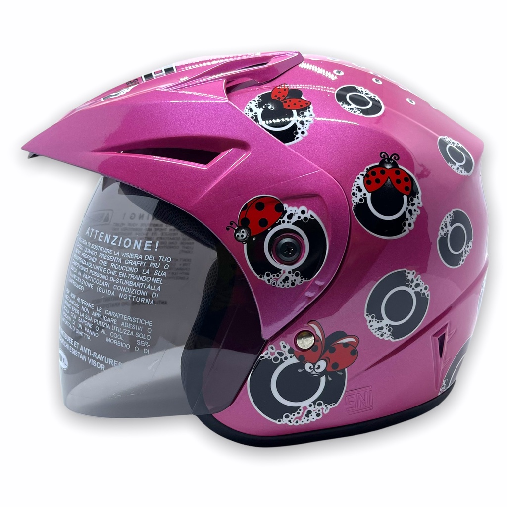 Helm WTO Z1R Pet - Ladybird - Pink Met - Half Face ALL SIZE