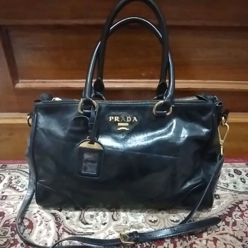 tas Prada Preloved zipper lampo