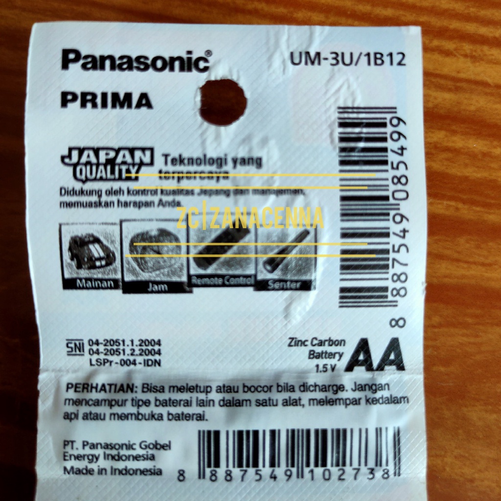 Ori Panasonic AA Biru 1.5V / Battery AA / Baterai AA Jam dinding GROSIR