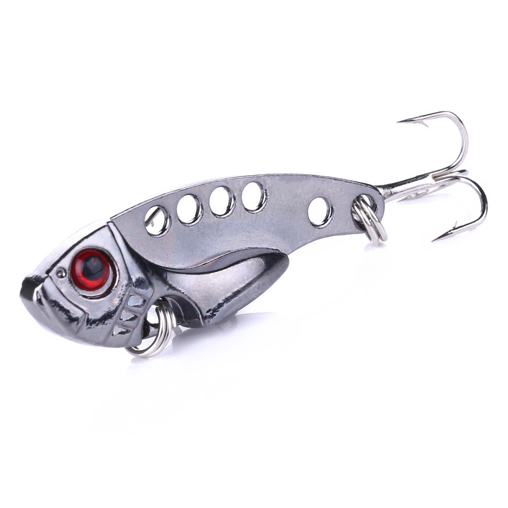 HENGJIA 4PCS 3g 7g 11g Metal VIB Lure 3D Eyes Pencil Balancer Spoon Jig Painting Fishing Lure Hard Bait Fishing Tackle Treble Hook