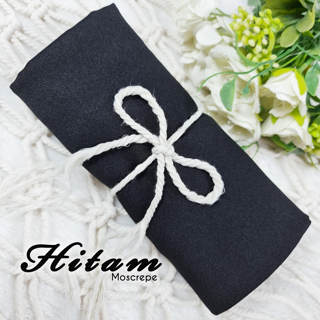 Jilbab instan khimar XL ped antem, belakang panjang segitiga hijab bergo,MOOSCREPE kerudung syar'i-KHIMAR XL HITAM