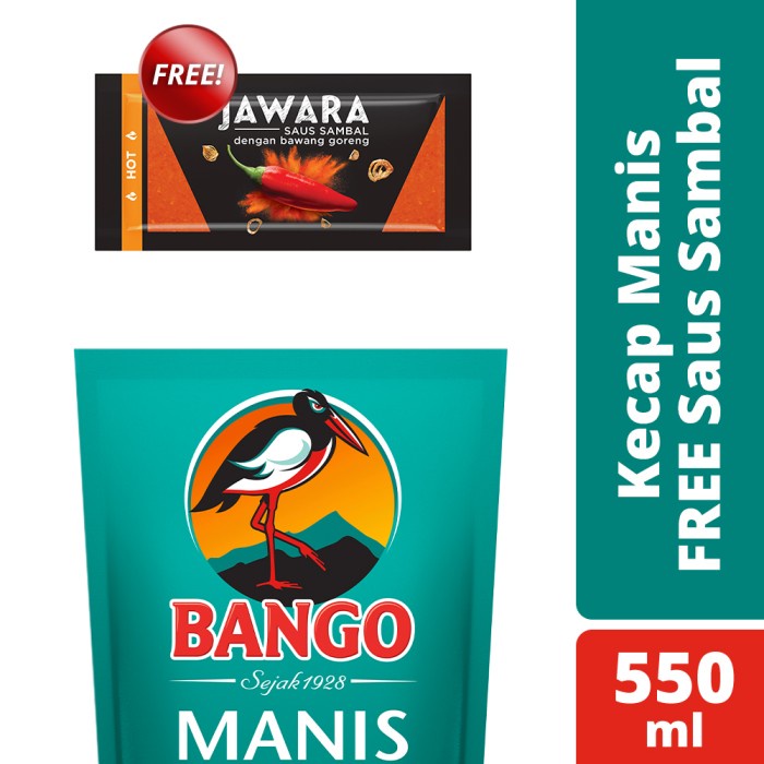 

ds001vv Bango Kecap Manis 550Ml Free Jawara Saus Sambal Extra Hot 7G Fsfs201