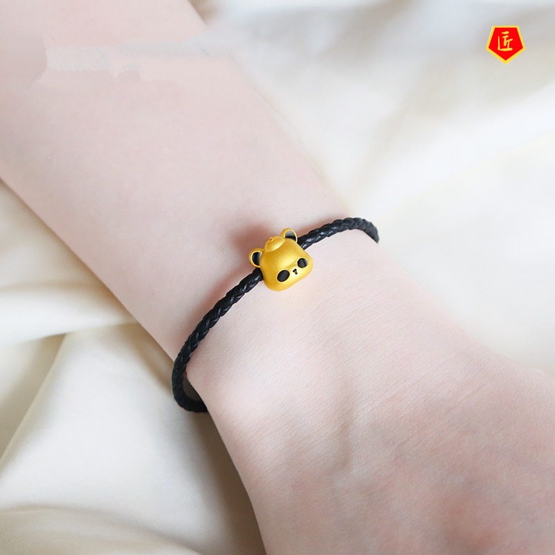 [Ready Stock]3D Golden Panda Lucky Beads Bracelet