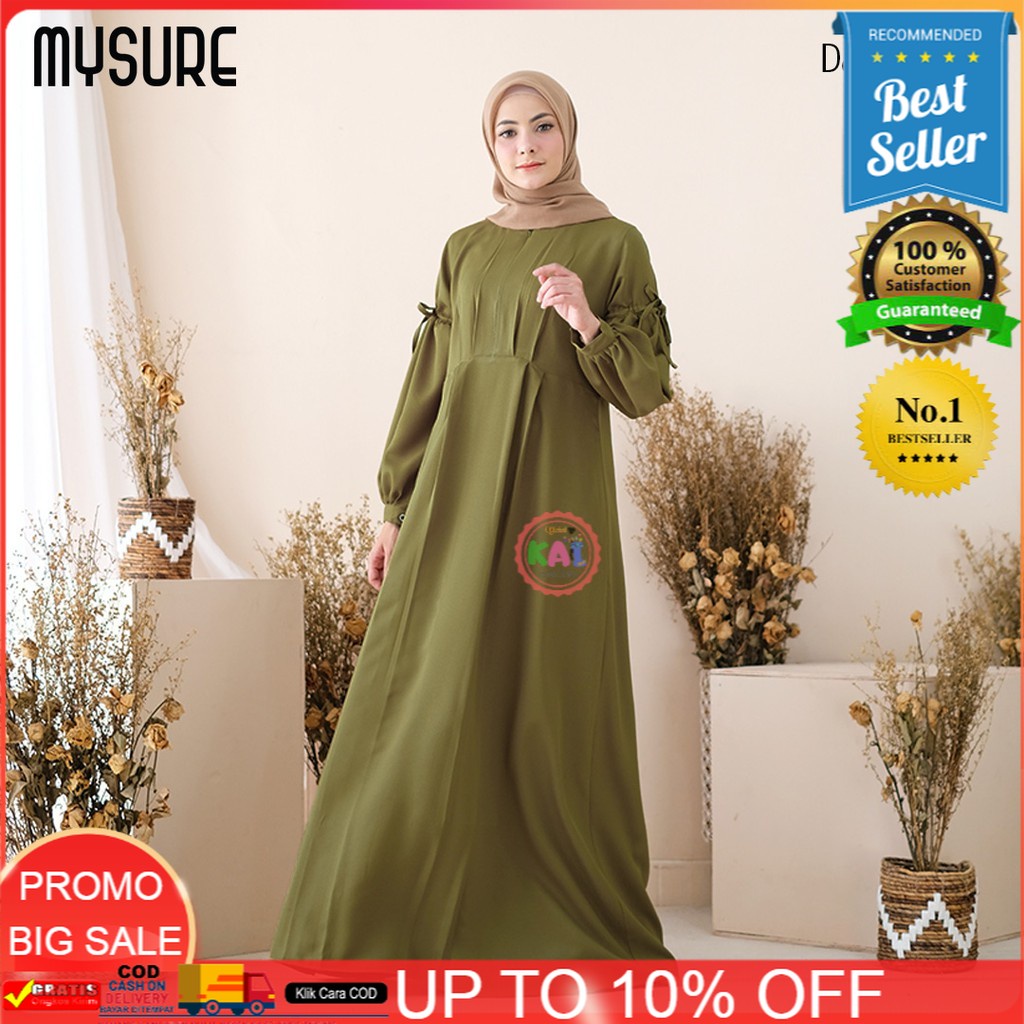 BAJU GAMIS TERBARU 2021/ BAJU MYSURE / SERAGAMANDress Gamis Muslim elegan Daisy MYSURE ukuran xs - x