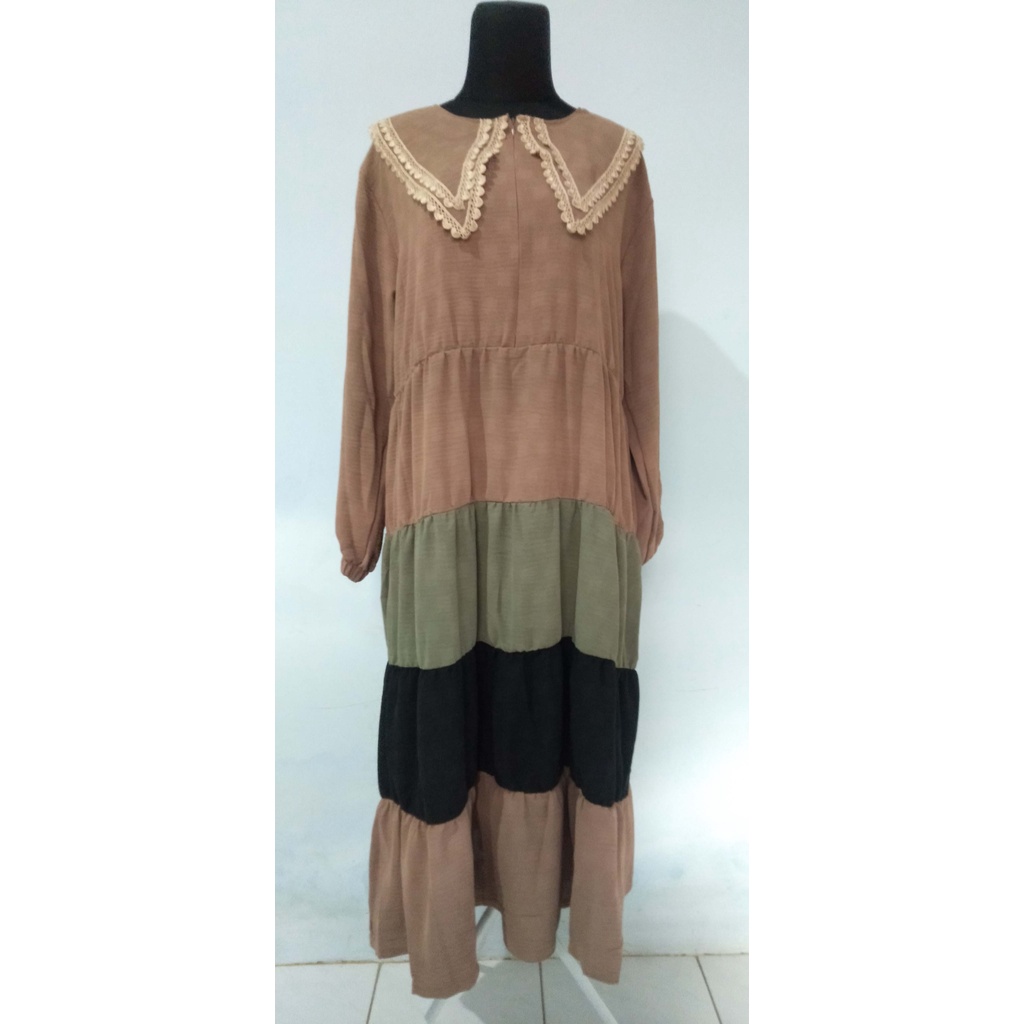 MIDI LONG TUNIK RENDA CRINKLE