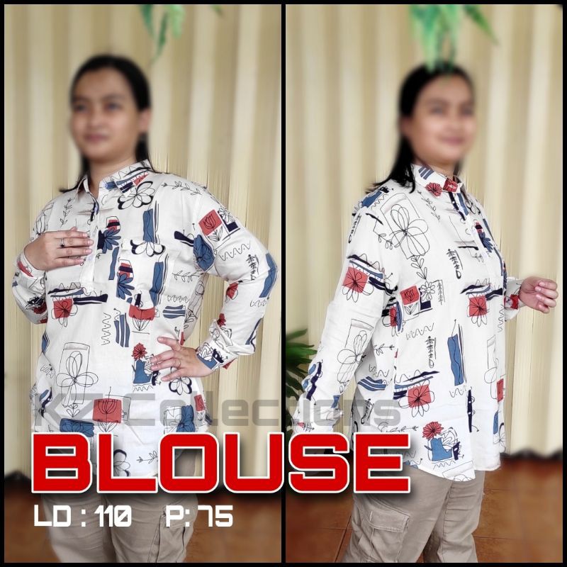 Pakaian Blouse Motif Sketsa ISL