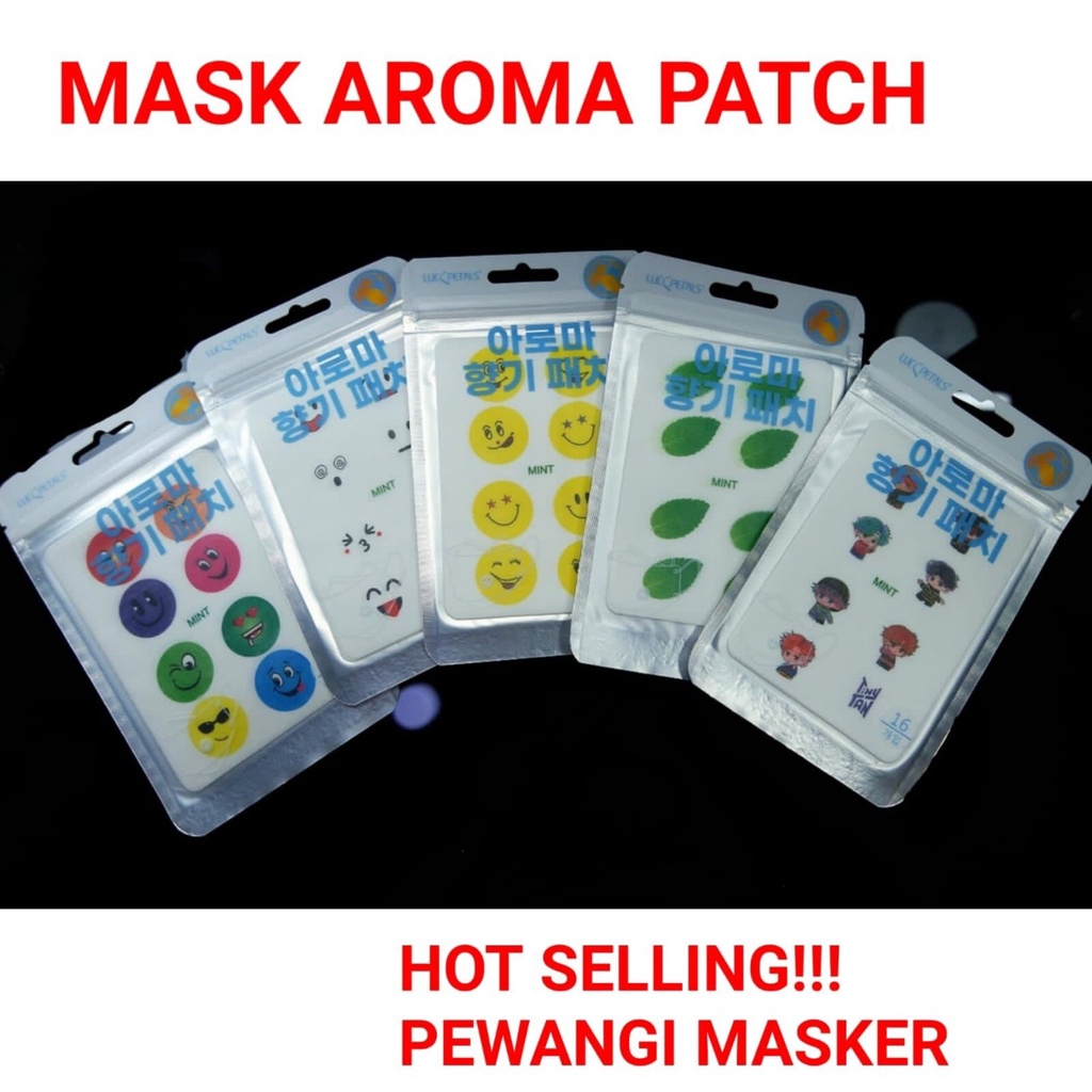 Sticker Masker Motif Aromatherapy Lemon / Mint Korea Mask Patch Stiker Motif