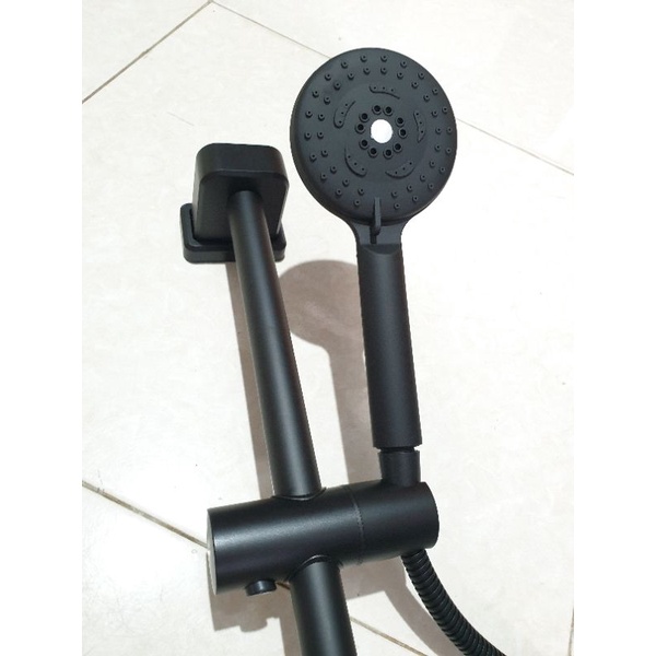 Shower tiang full stainless 304 hitam / dof anti karat