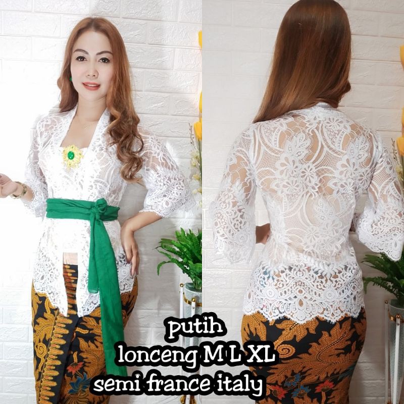 Kebaya Brokat Semi Prancis/Kebaya Lengan Lonceng