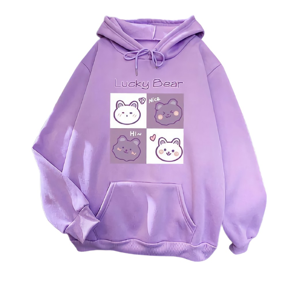 Sweater anak perempuan LUCKY BEAR LILAC baju  anak jaket  