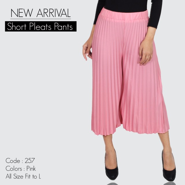 CELANA KULOT PENDEK 7/8 257 PLISKET PLEATS PANTS-rose