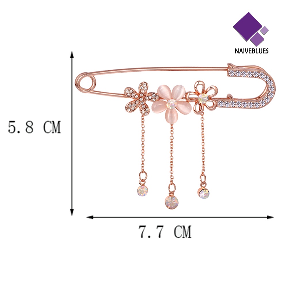 Bros Bentuk Bunga Aksen Berlian Imitasi Untuk Wanita