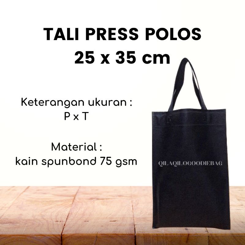 

TAS SPUNBOND TALI PRESS POLOS ukuran 25 x 35 cm (P x T)