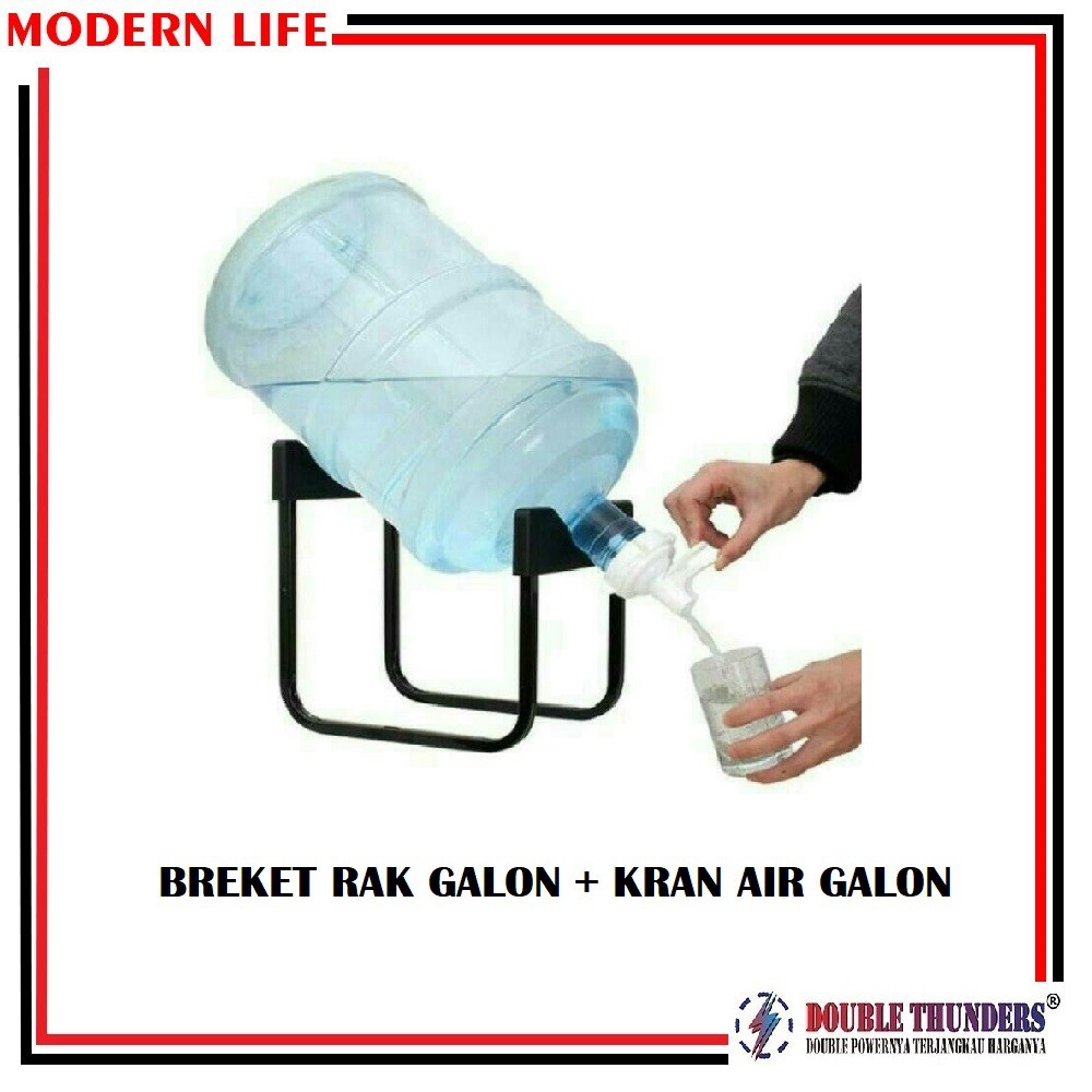 Breket Rak galon Tatakan galon + Kran Air Galon / Dispenser Air Galon