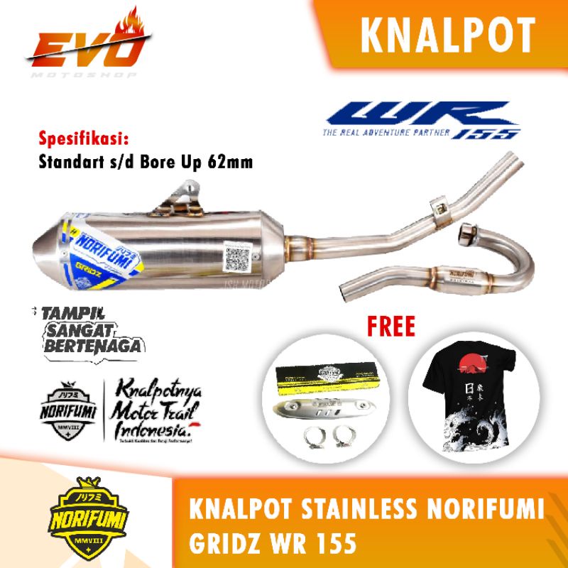 knalpot norifumi wr 155 gridz stainlese