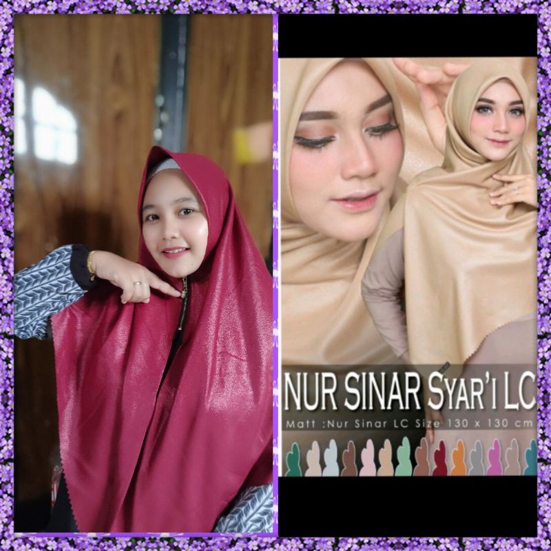 HIJAB ZIPER JUMBO SINAR GLOWING RESLETING/JILBAB RESLETING ZIPER  JUMBO ZIPPER INSTAN SEGI EMPAT