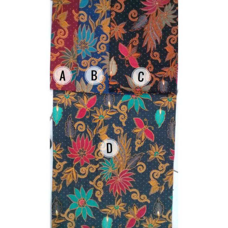 kain batik bahan katun dasar polkadot