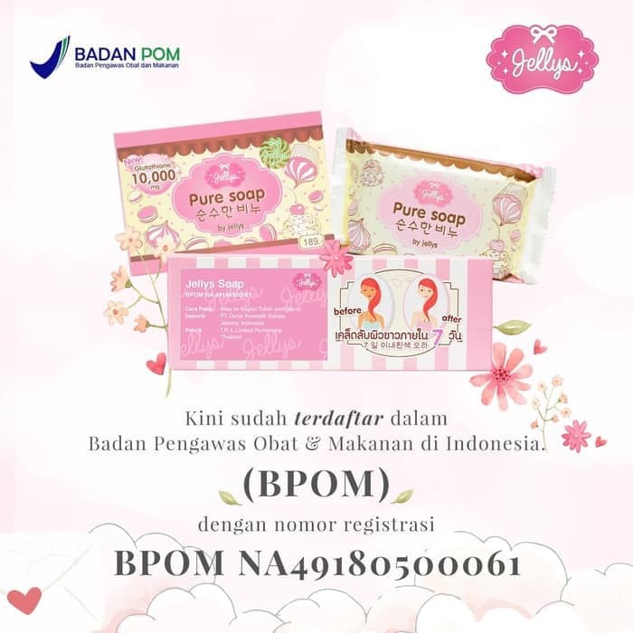 Jellys Sabun Pure Soap Jellys Original Asli Thailand 100% dan BPOM Pemutih Terlaris Terlaku