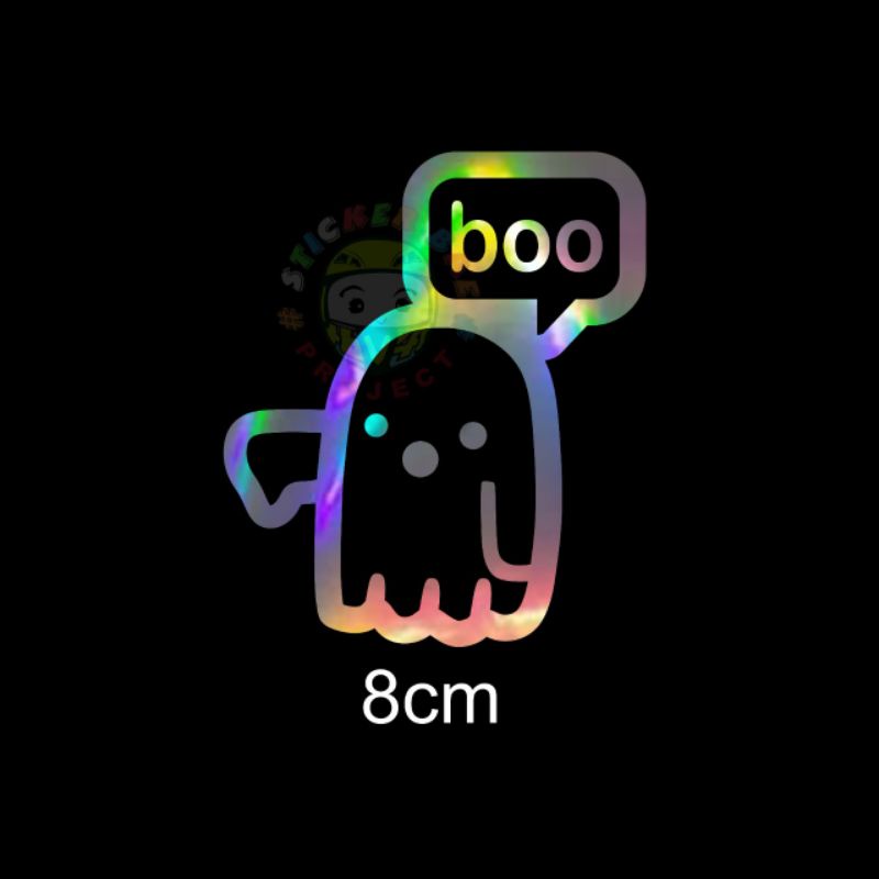 Stiker emot hantu boo cuting sticker variasi dan accesoris motor helm mobil