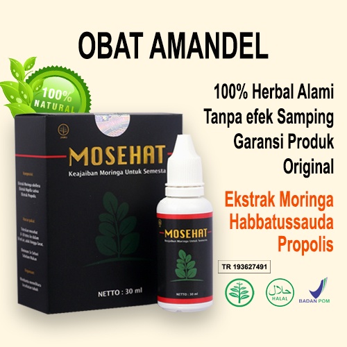 OBAT AMANDEL Radang Tenggorokan Herbal Mosehat Jamu Tetes Alami Ampuh Bpom