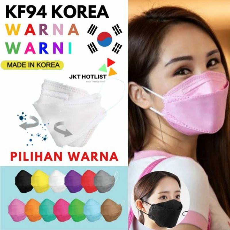 MASKER KF 94 4PLY NEW COLOURS  ISI 50 PCS 1 BOX TERMURAH (COD)