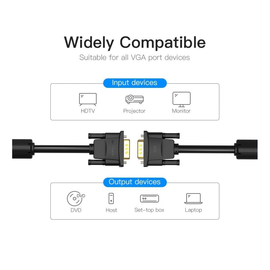 Vention Kabel VGA Male to Male Gold Plate Super Quality