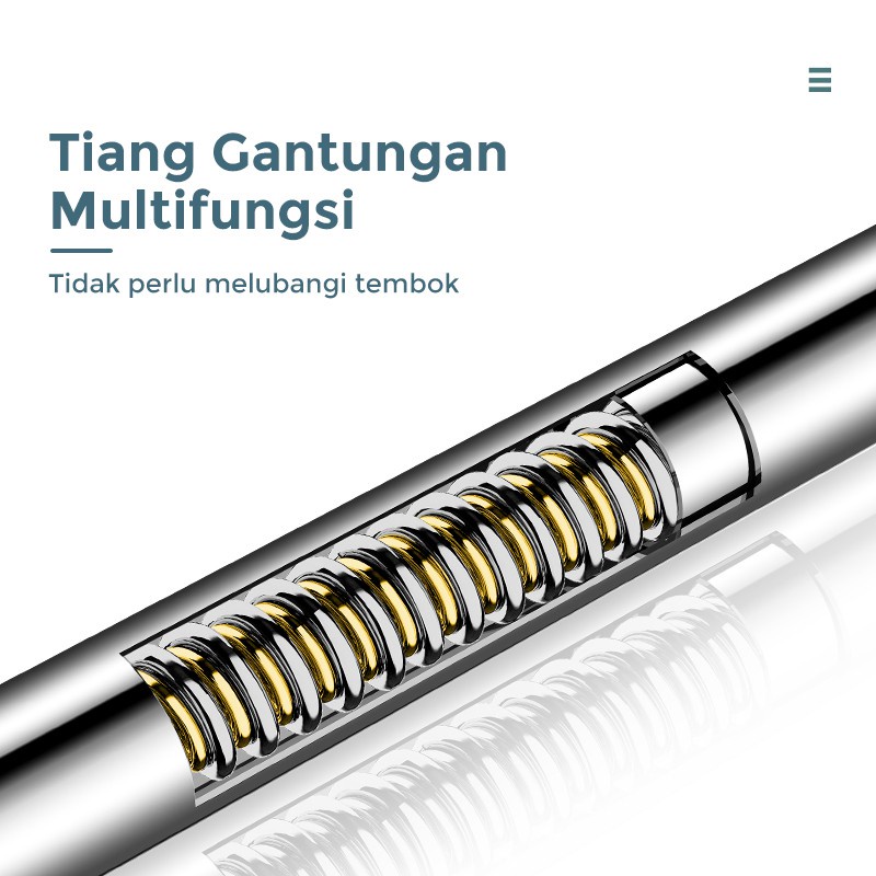 Tiang Gorden Fleksibel Tiang Jemuran Tiang Hanger Multifungsi Gantungan Jemuran