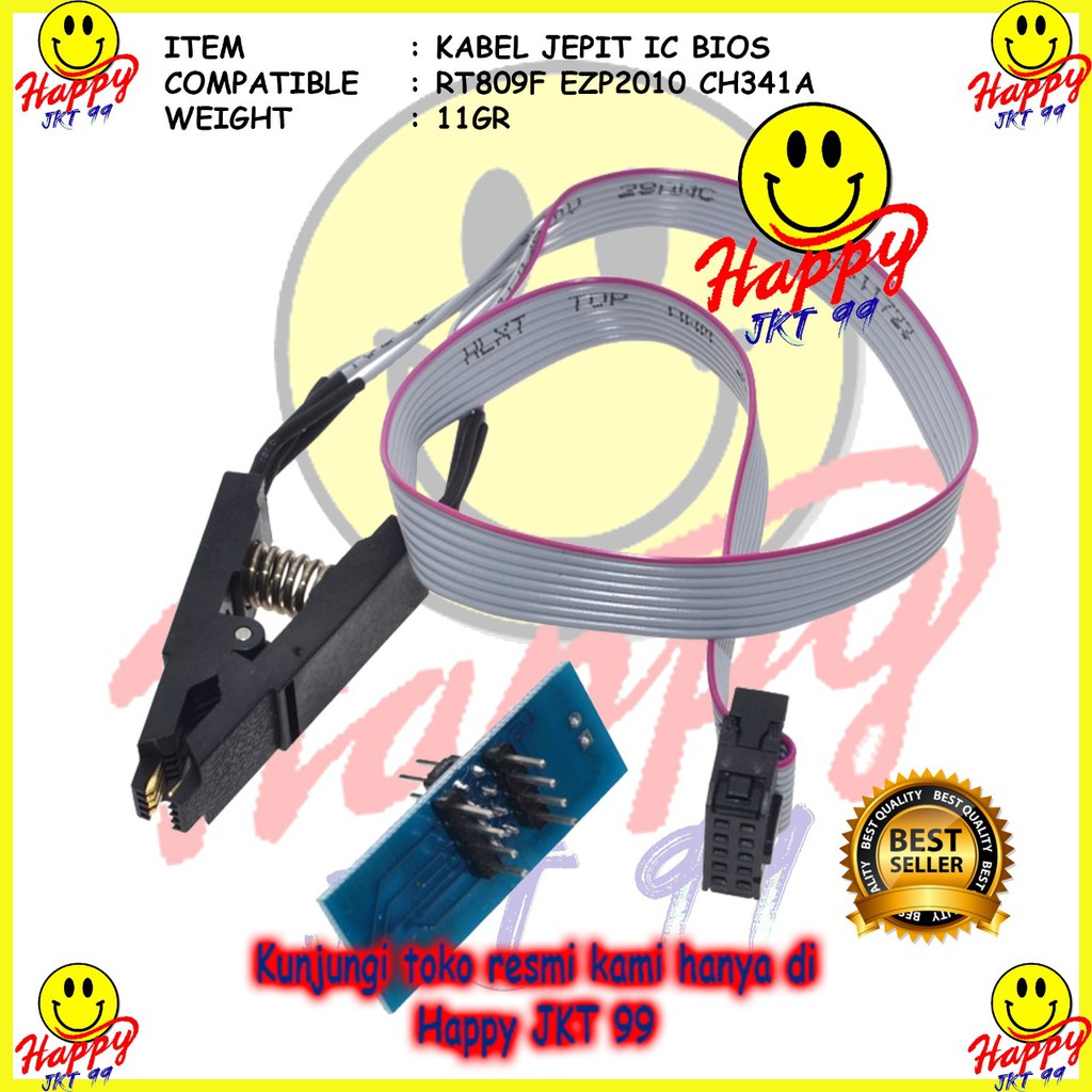 [ HAPPY JKT 99 ] IC Test Clip SOP8 SOIC8 EEPROM Socket Jepit Flash Socket Bios Jepit