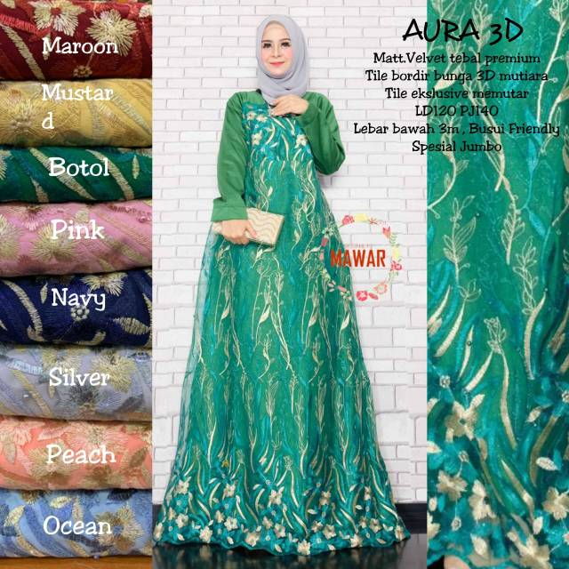 Dress brokat jumbo ld 120 bisa buat seragaman
