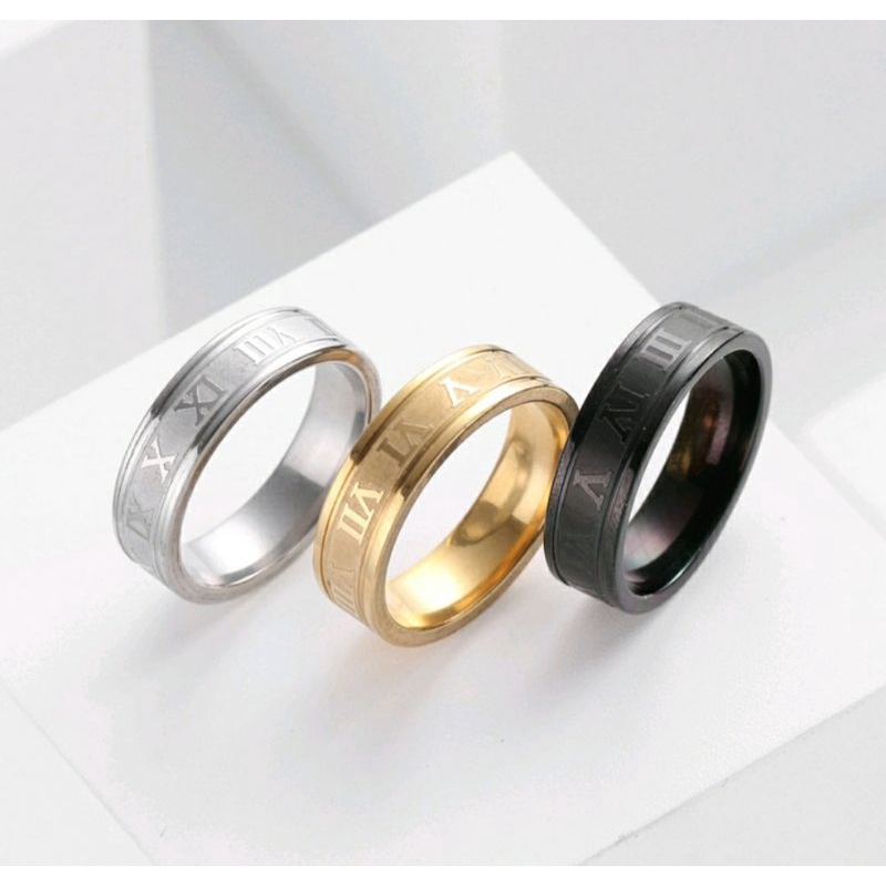 cincin titanium / cincin angka Romawi antikarat