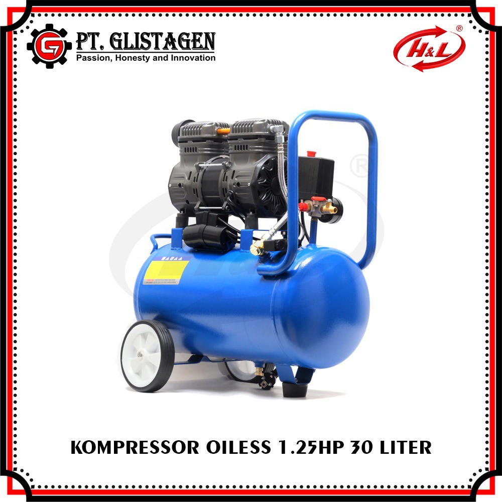 HL Kompresor Oiless Tanpa Oli 1,25Hp 30 Liter 1 1/4HP 30Ltr