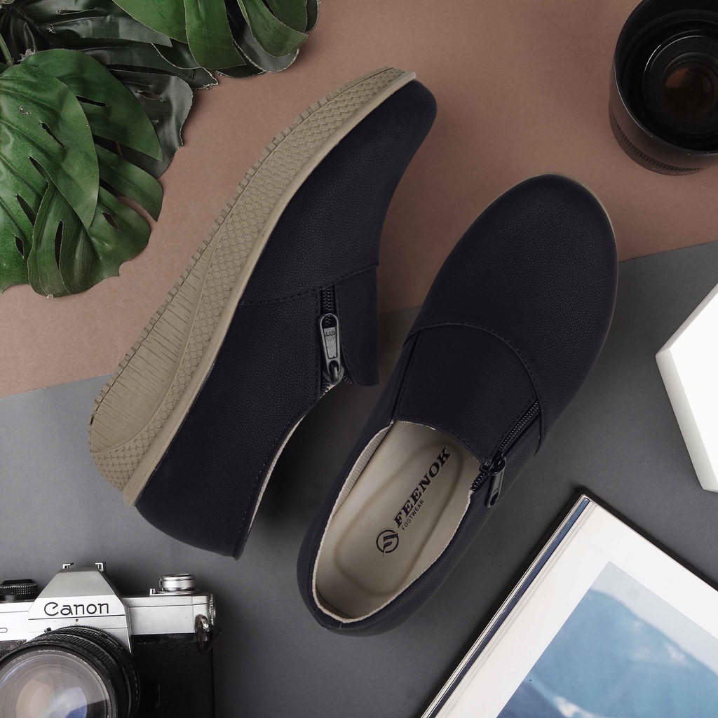 SEPATU SLETING WANITA AQILA HITAM ORIGINAL FEENOK