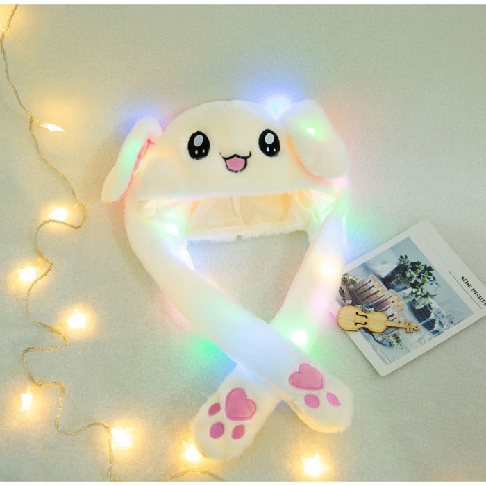 Dancing rabbit Bunny hat lampu LED Tik tok topi kelinci korean style