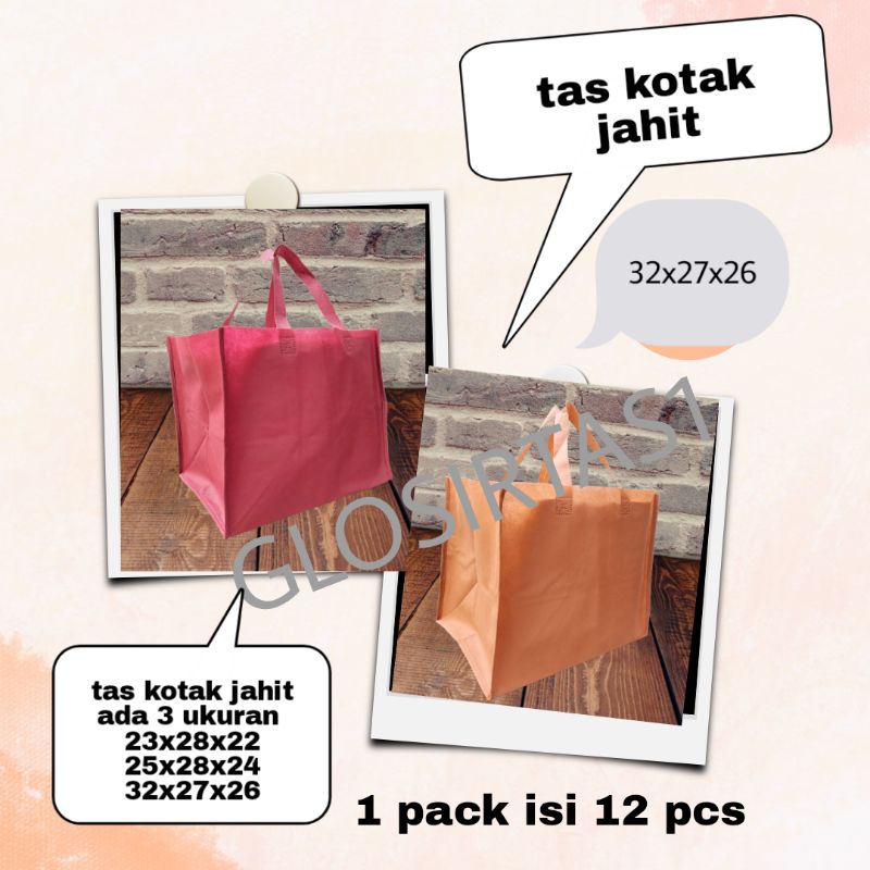 

tas goodiebaag kotak jahit ukuran 32x27x26