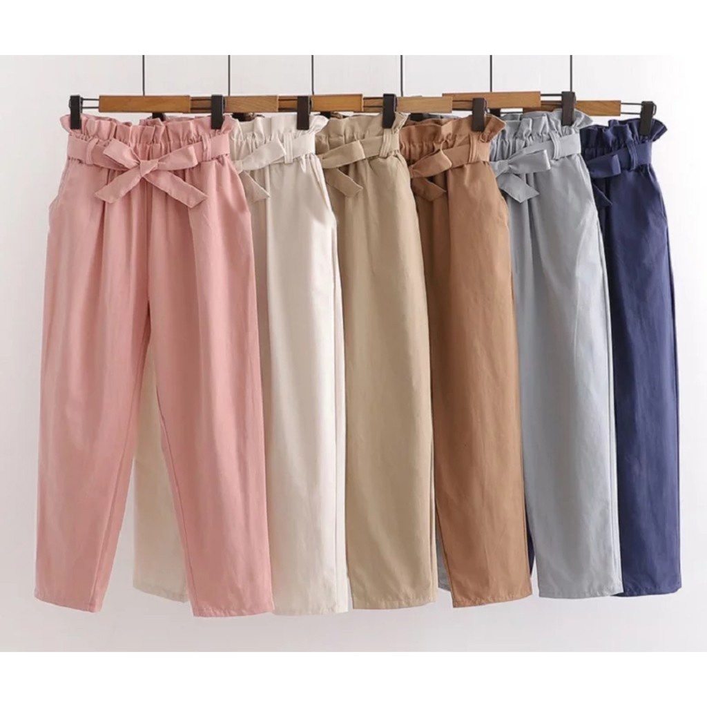 Dini Pants HIGH WAIST CELANA BAHAN CELANA WANITA TERLARIS KEKINIAN MUSLIMAH