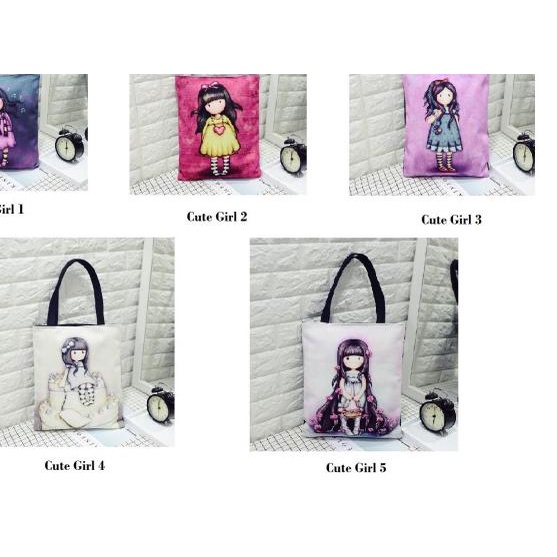 ۝ Cute Girl Tote Bag / Tas Selempang Wanita - CuteGirlEnam ◌