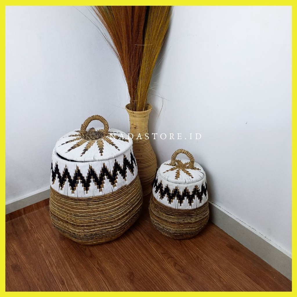 NADASTORE - LARGE WOVEN BASKET / LIDDED BASKET / KERANJANG BIG SIZE TUTUP / GUCI DISPLAY